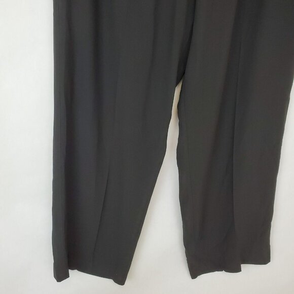 Eileen Fisher Pants Womens Large Pull On Thin Lightweight Straight Leg Black - Picture 3 of 9